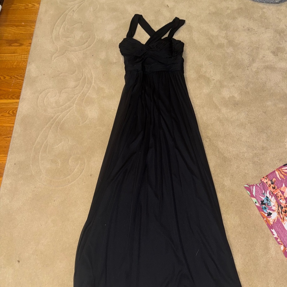 Black Cross-Strap Maxi Dress